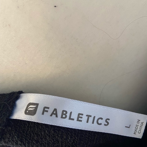 𝅺FABLETICS Rolled Neck Graphic Black Fleece Sweatshirt L - Picture 3 of 3